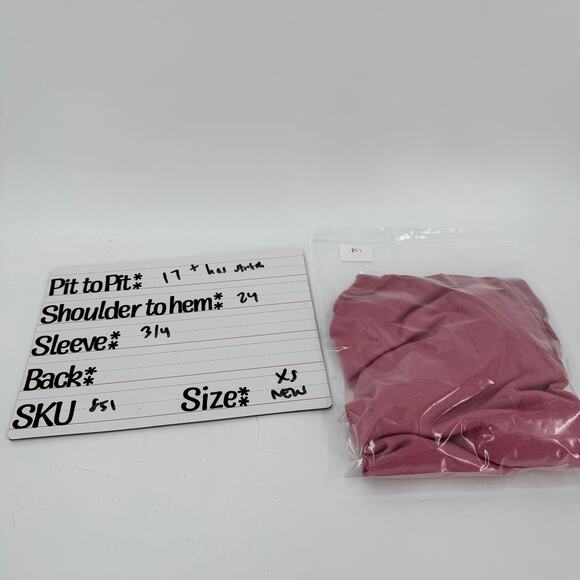 J Crew Sweater Womens XS Pink Merino Wool Knit Pullover 3/4 Sleeve Preppy NEW - Picture 9 of 9